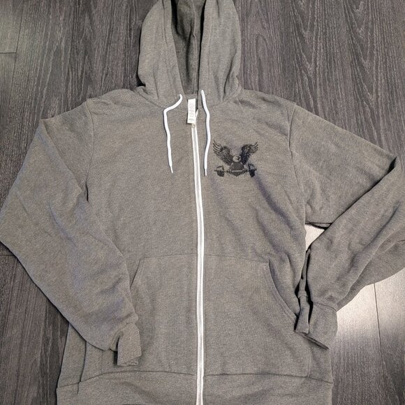 Barbells Ans Ponytails Zip Up "Catch Weights" Hoodie Sweatshirt Sz L - Picture 2 of 2